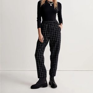 Madewell Huston Pull-On Tapered Pants in Plaid